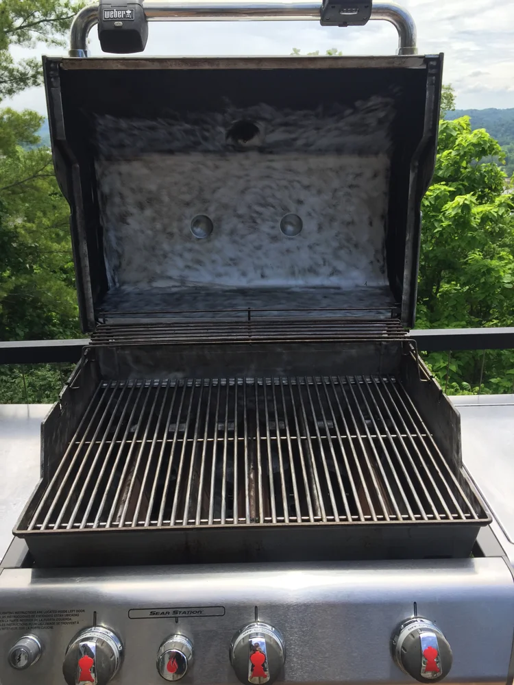After: same Weber 4-burner gas grill post-service